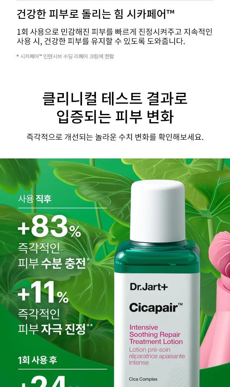 [한정기획/산뜻수분진정] 닥터자르트 시카페어 인텐시브 수딩 리페어 트리트먼트 로션 기획(150ml+30ml*2ea) 상세페이지 8